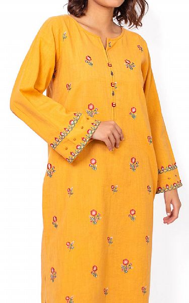 Zeen Mustard Khaddar Suit (2 Pcs) | Pakistani Winter Dresses- Image 2