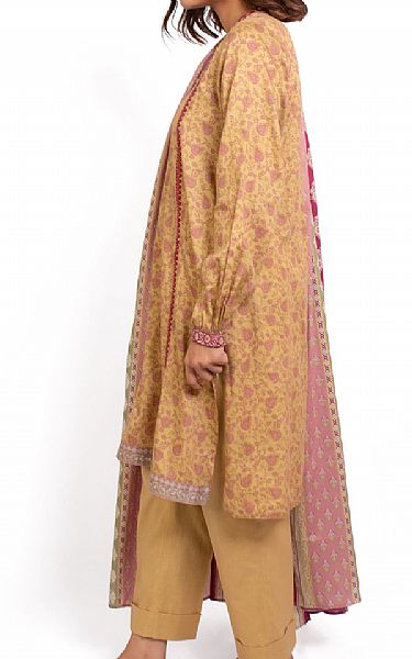 Zeen Sand Gold Cottel Suit | Pakistani Winter Dresses- Image 2
