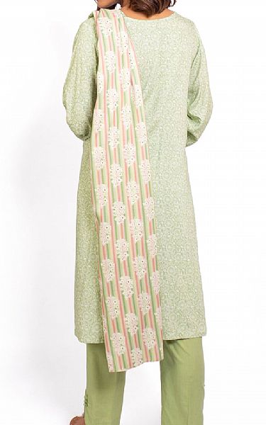 Zeen Tea Green Linen Suit | Pakistani Winter Dresses- Image 2