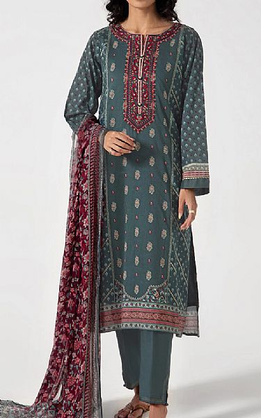 Zeen Teal Lawn Suit | Pakistani Dresses in USA- Image 1