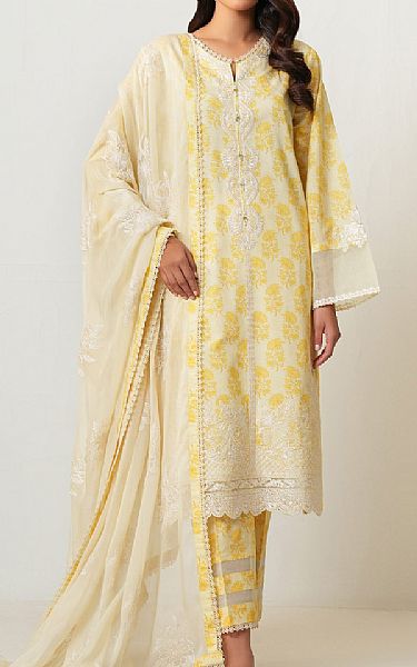 Zeen Light Yellow Lawn Suit | Pakistani Lawn Dress in USA- Image 1