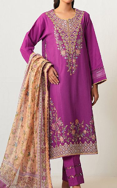 Zeen Warm Purple Lawn Suit | Pakistani Lawn Dress in USA- Image 1