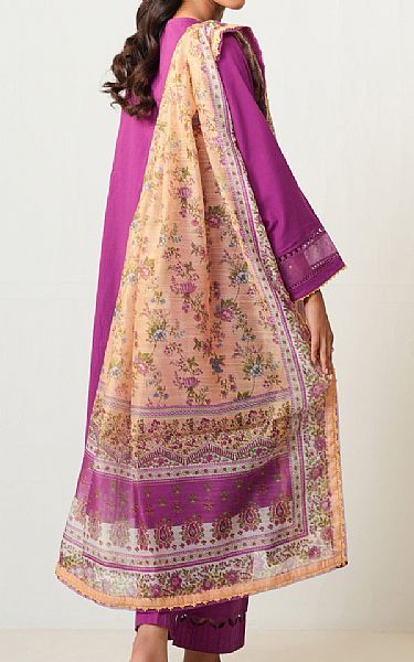 Zeen Warm Purple Lawn Suit | Pakistani Lawn Dress in USA- Image 2