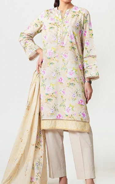 Zeen Beige Lawn Suit | Pakistani Lawn Dress in USA- Image 1