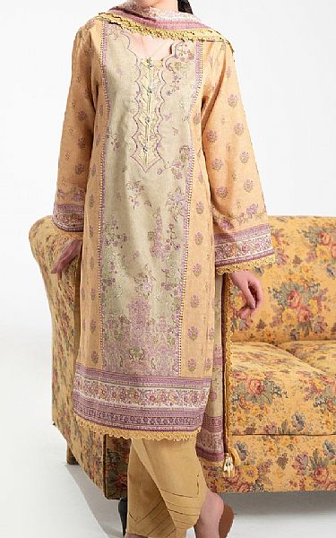 Zeen Fawn/Thistle Green Lawn Suit | Pakistani Lawn Dress in USA- Image 1