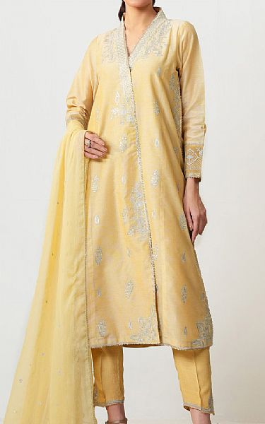 Zeen Sand Gold Cotton Suit | Pakistani Lawn Dress in USA- Image 1