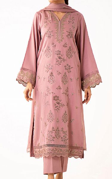 Zeen Pink Cotton Satin Suit | Pakistani Lawn Dress in USA- Image 1