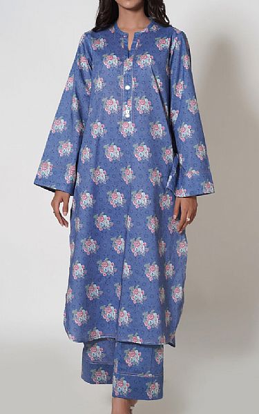 Zeen Faded Blue Cambric Suit (2 pcs) | Pakistani Lawn Suits- Image 1