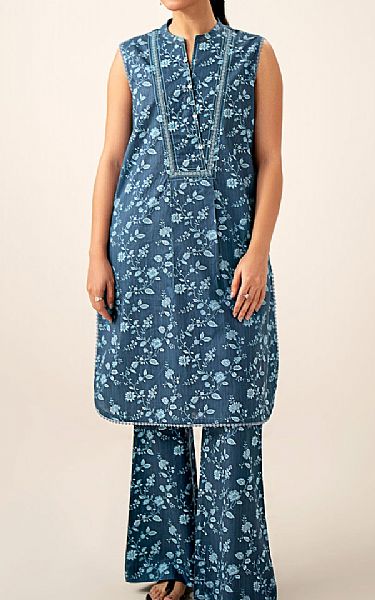 Zeen Prussian Blue Lawn Suit (2 pcs) | Pakistani Lawn Dress in USA- Image 1
