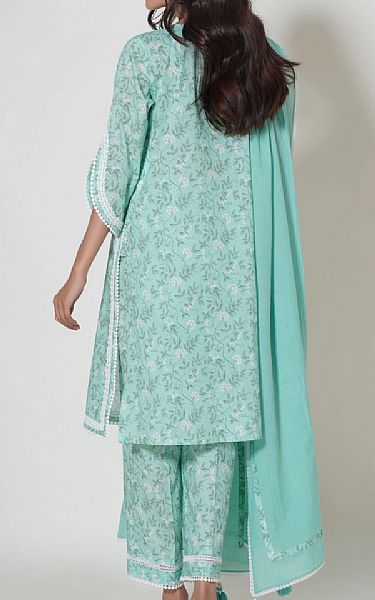 Zeen Pale Aqua Cambric Suit | Pakistani Lawn Suits- Image 2