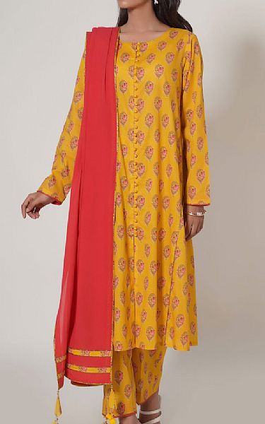 Zeen Orange Cambric Suit | Pakistani Lawn Suits- Image 1