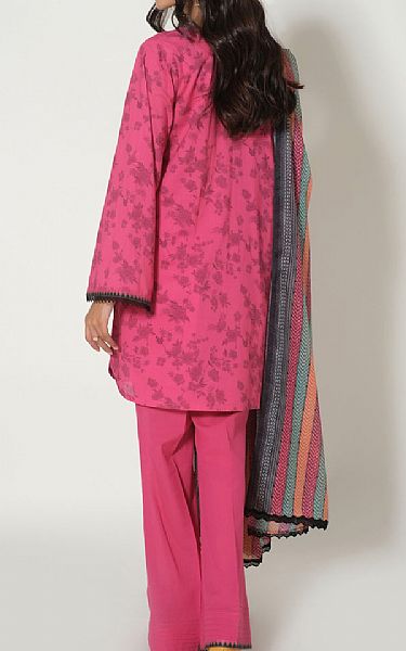 Zeen Cerise Pink Cambric Suit | Pakistani Lawn Suits- Image 2