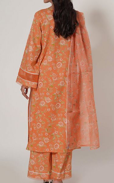 Zeen Sunrise Orange Cambric Suit | Pakistani Lawn Suits- Image 2