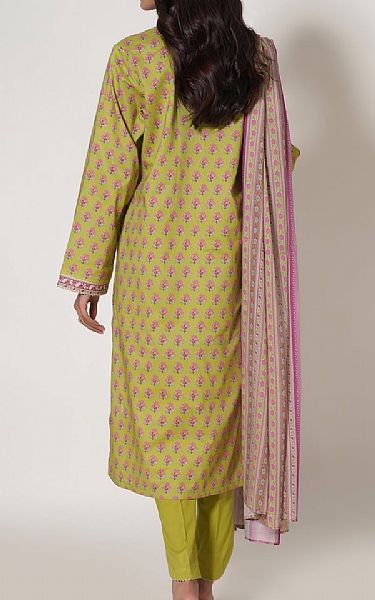 Zeen Olive Green Cambric Suit | Pakistani Lawn Suits- Image 2