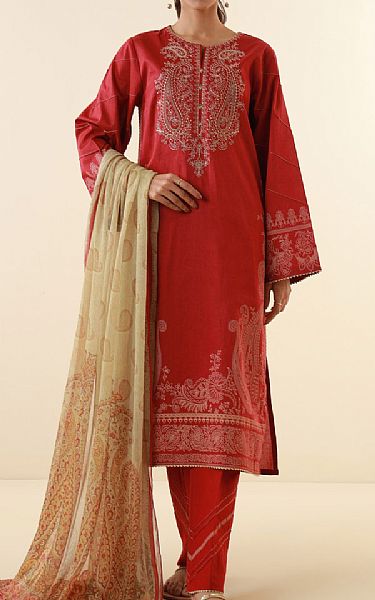 Zeen Cornell Red Lawn Suit | Pakistani Lawn Suits- Image 1
