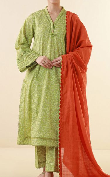 Zeen Apple Green Lawn Suit | Pakistani Lawn Suits- Image 1