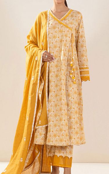 Zeen Ivory/Mustard Lawn Suit | Pakistani Lawn Suits- Image 1