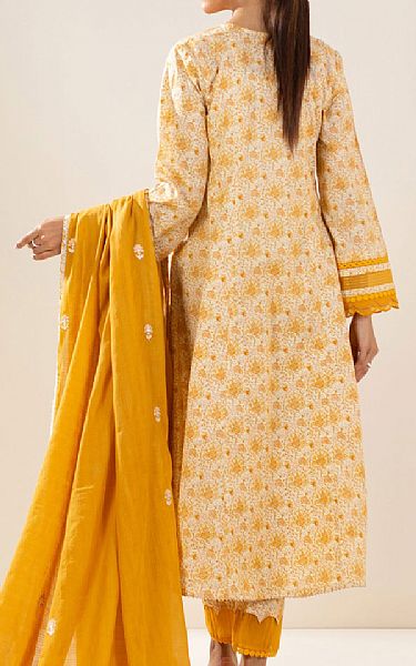 Zeen Ivory/Mustard Lawn Suit | Pakistani Lawn Suits- Image 2