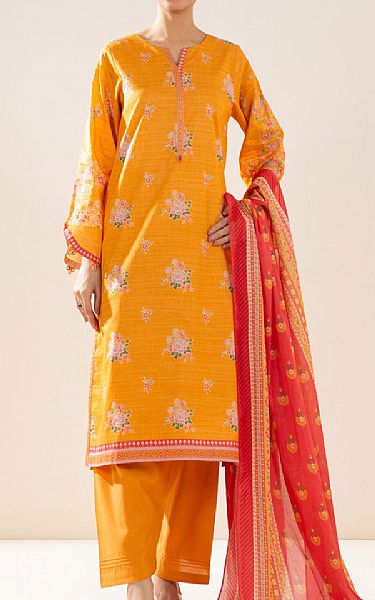 Zeen Cadmium Orange Lawn Suit | Pakistani Lawn Suits- Image 1