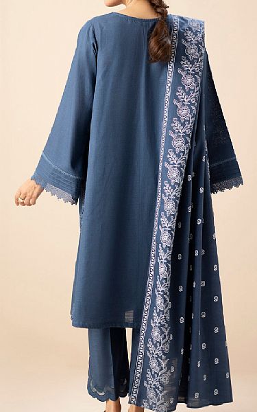 Zeen Slate Blue Slub Suit | Pakistani Winter Dresses in USA- Image 2