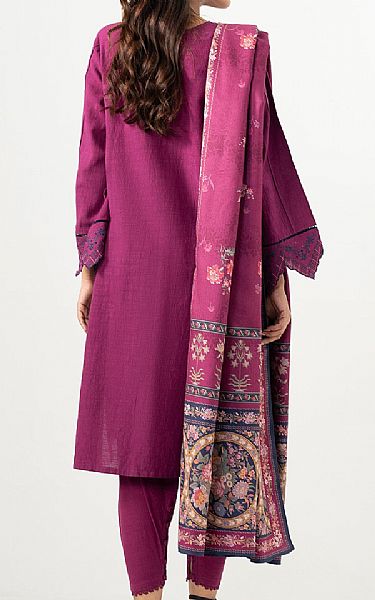 Zeen Dark Raspberry Khaddar Suit | Pakistani Winter Dresses in USA- Image 2