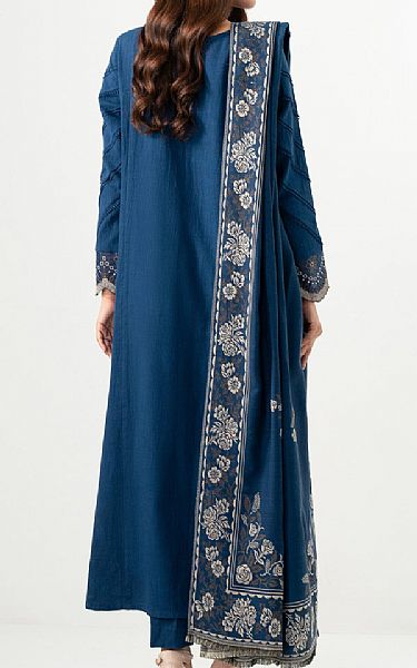 Zeen Denim Blue Khaddar Suit | Pakistani Winter Dresses in USA- Image 2