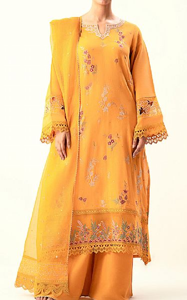 Zeen Pastel Orange Cambric Suit | Pakistani Winter Dresses in USA- Image 1