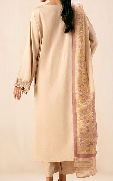 Zeen Beige Satin Suit | Pakistani Winter Dresses in USA- Image 2