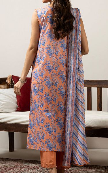 Zeen Peach/Blue Lawn Suit | Pakistani Lawn Dress in USA- Image 2