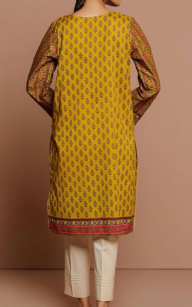 Zeen Mustard Cambric Kurti | Pakistani Dresses in USA- Image 2