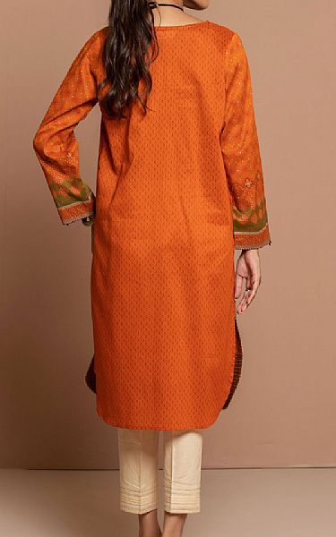 Zeen Safety Orange Doria Kurti | Pakistani Dresses in USA- Image 2