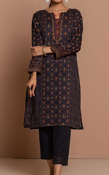 Zeen Black Cambric Kurti | Pakistani Dresses in USA- Image 1
