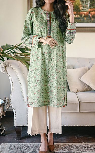Zeen Light Green Khaddar Kurti | Pakistani Dresses in USA- Image 1
