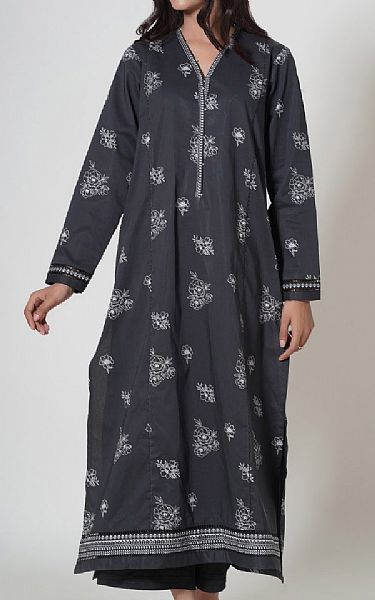 Zeen Charcoal Cambric Kurti | Pakistani Lawn Suits- Image 1