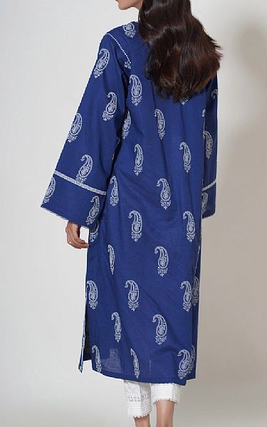Zeen Royal Blue Cambric Kurti | Pakistani Lawn Suits- Image 2