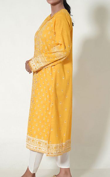 Zeen Golden Yellow Khaddar Kurti | Pakistani Winter Dresses- Image 2