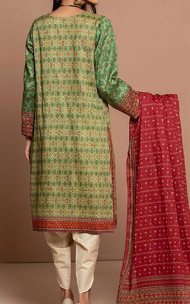 Zeen Pastel Green Cambric Suit (2 Pcs) | Pakistani Dresses in USA- Image 2