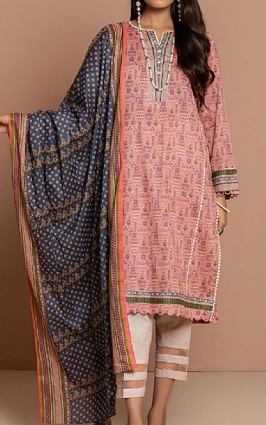 Tea Pink Cambric Suit (2 Pcs) | Zeen Pakistani Winter Dresses