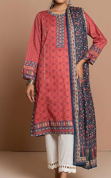 Zeen Brink Pink Cambric Suit (2 Pcs) | Pakistani Dresses in USA- Image 1