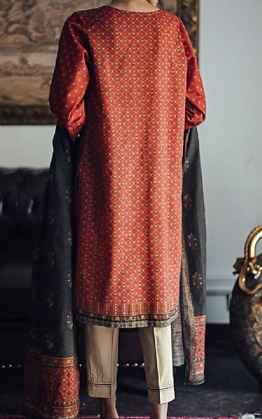 Zeen Coral Khaddar Suit (2 Pcs) | Pakistani Dresses in USA- Image 2