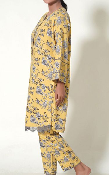 Zeen Yellow Cottel Suit (2 Pcs) | Pakistani Winter Dresses- Image 2