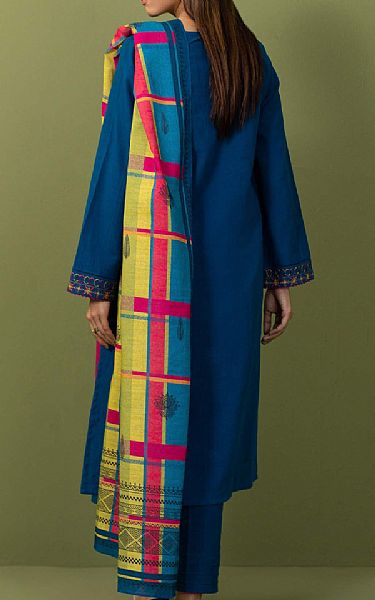 Zeen Royal Blue Khaddar Suit (2 Pcs) | Pakistani Winter Dresses- Image 2