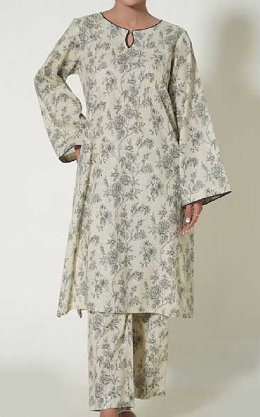 Zeen Off-white Khaddar Suit (2 Pcs) | Pakistani Winter Dresses- Image 1