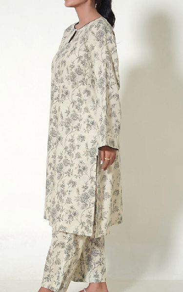 Zeen Off-white Khaddar Suit (2 Pcs) | Pakistani Winter Dresses- Image 2