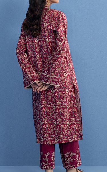 Zeen Deep Carmine Khaddar Suit (2 Pcs) | Pakistani Winter Dresses- Image 2