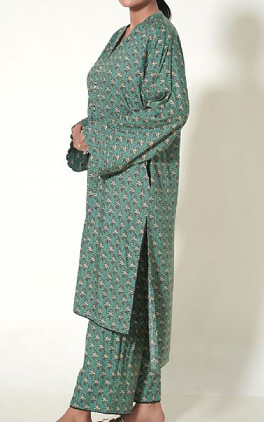 Zeen Teal Linen Suit (2 Pcs) | Pakistani Winter Dresses- Image 2