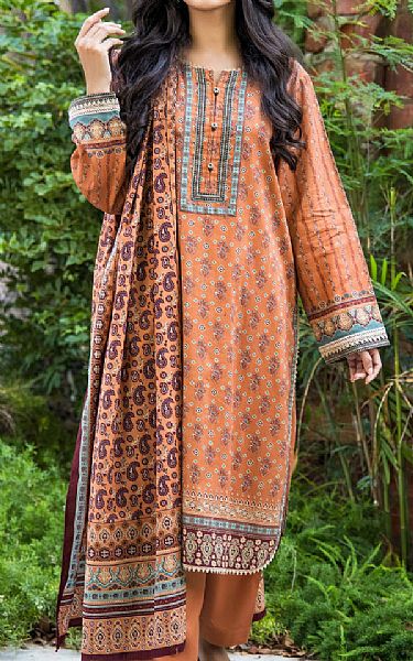 Zeen Peach Cottel Suit | Pakistani Dresses in USA- Image 1