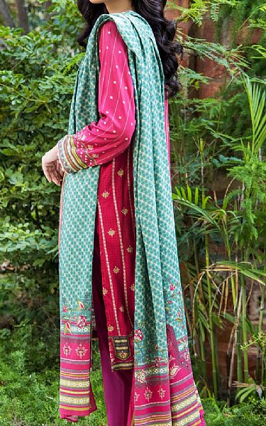 Zeen Magenta Linen Suit | Pakistani Dresses in USA- Image 2