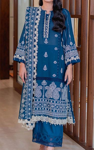 Zeen Denim Blue Lawn Suit | Pakistani Dresses in USA- Image 1