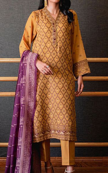 Zeen Orange Jacquard Suit | Pakistani Dresses in USA- Image 1